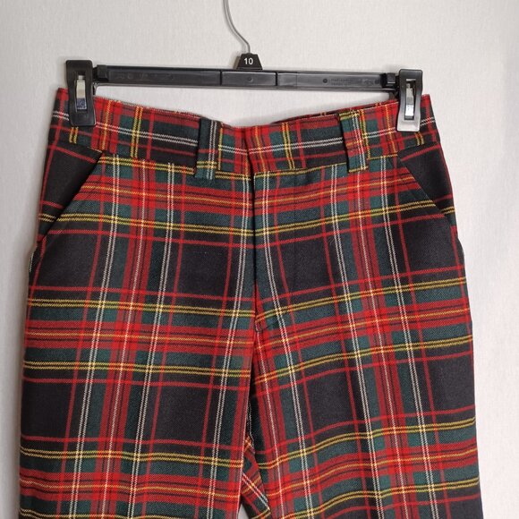 Vintage MUSE'S Pants Men's 30x30 Wool Tartan Plaid Straight Leg 80's Y2K Goth - Picture 4 of 10